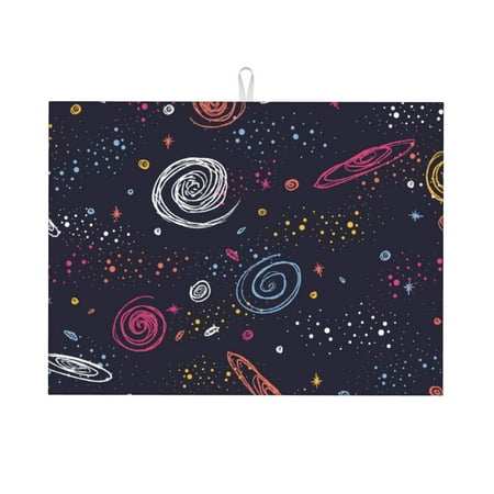 

WARHOOME Dish Drying Mat for Kitchen Counter Creative Stars River Microfiber Pad Mats for Dishes Pads 18 x 24 inches