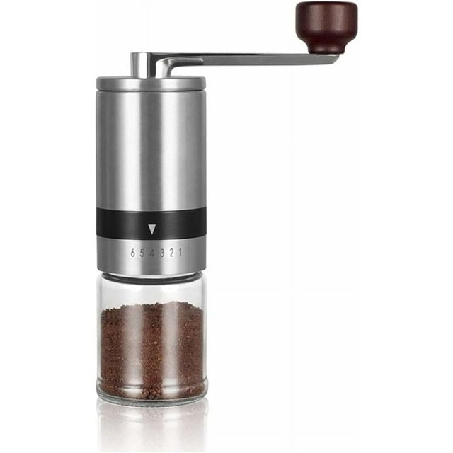 Manual Coffee Bean Grinder, Precision Grinding Control & Ceramic Construction, Portable Espresso Mill for Coarseness Settings