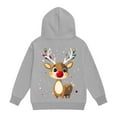 thumbnail image 5 of Staki Girl Chrismas Hoodie Kids Christmas Hoodie Girl Cute hoodie with Pocket(Gray,4-5 Years), 5 of 6