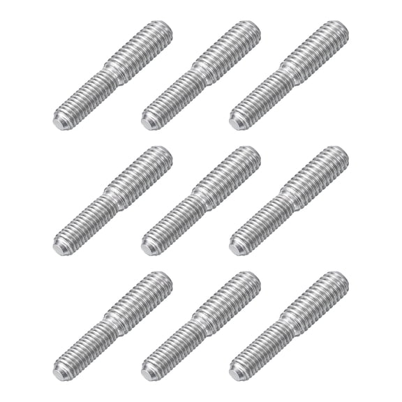 Uxcell 9Pack M5x15mm to M6x15mm Double End Threaded Stud 304 Stainless Steel Rods