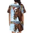 thumbnail image 3 of Picia Christmas Horse Pajamas Sets for Women Soft Short-Sleeved Pjs with Lounge Shorts Two Piece Sleepwear-X-Large, 3 of 9