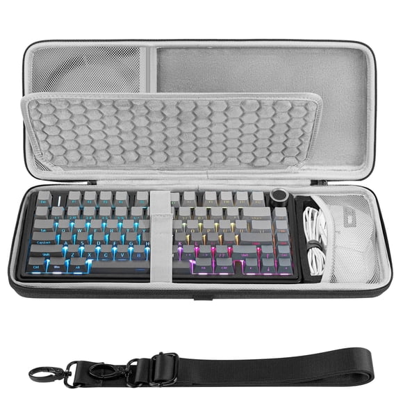 Funda combinada de teclado y ratón GEEKRIA Ultrarrígida de 44 x 17 x 6 cm