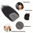 thumbnail image 6 of Benehair T Part Lace Closure Brazilian Virgin Human Hair Extensions Middle Part Pre Plucked Soft Baby Hair Black #1b 8"-16", 6 of 10