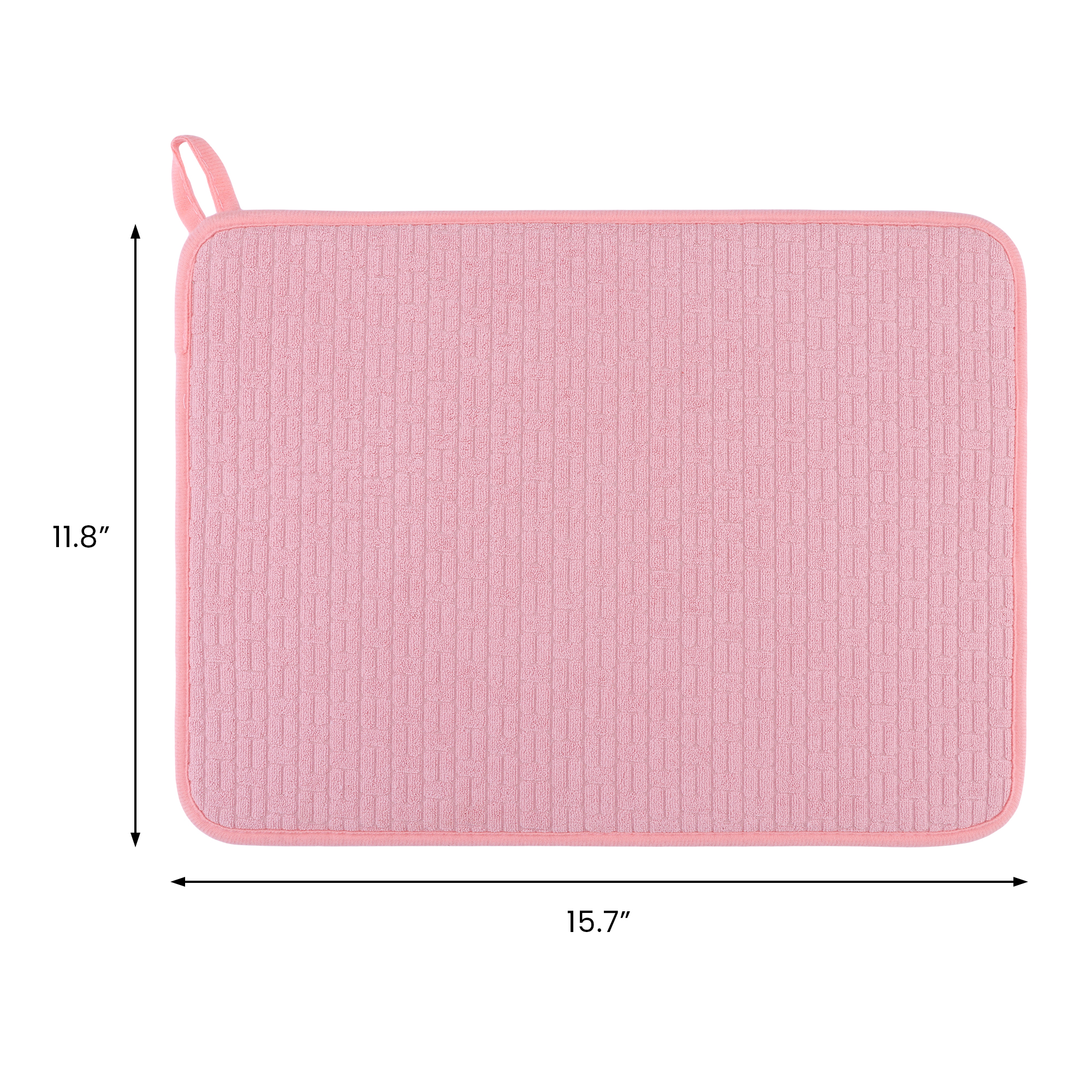 Unique Bargains Absorbent Microfiber Kitchen Mat Stone Drying Mat Pink 15.7*11.8 in