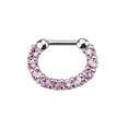 thumbnail image 4 of 16ga Septum Clicker Cartilage, Rook, Daith Single Line Paved Gem 316L Steel, 4 of 6
