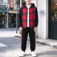 thumbnail image 2 of Tkrady Baby Boy Winter Clothes 3T 4T 5T 6T 7T 2 Piece Plaid Hoodie and Pants Outfit Kids Boys Fall Winter Sweatsuit Set Baby's Clothing Set, 2 of 4