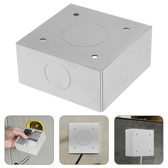 WHAMVOX 2pcs 86 Type Stainless Steel Surface Mount Box For Wall Switch And Socket Panel Fireproof Electrical Junction Box