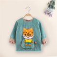 thumbnail image 1 of Little Boy Girl Cartoon Smock Baby's Soft Corduroy Bib Child Meal Eating Apron with Long Sleeves Kid Adjustable Feeding Cloth6100 He Qiyong unisex, 1 of 1