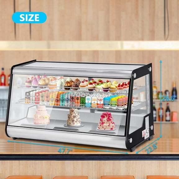 Huloretions Commercial Cake Display Refrigerator With LED Lighting,8.2 Cu.Ft. Single-Door Merchandiser,Refrigerated Display Case With  Air-cooling Automatic Defrost Rear Sliding Door