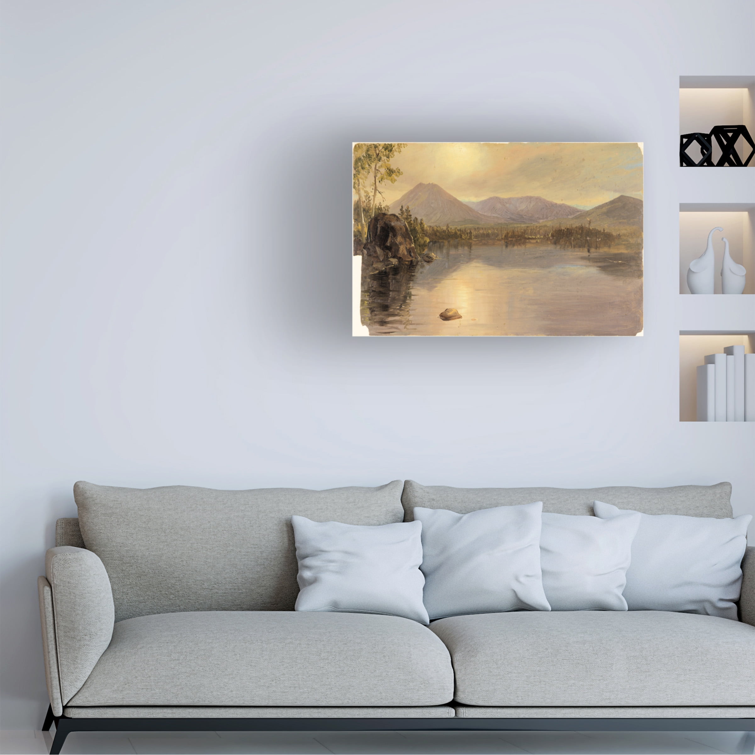Church 'Lake Katahdin Maine' Canvas Art
