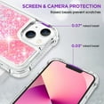 thumbnail image 5 of for iPhone 14 Plus Case Glitter, Shockproof Clear TPU iPhone 14 Plus Case with 2 Screen Protectors, Bling Light Pink Glitters iPhone 14 Plus Case for Women, 5 of 12