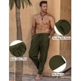 thumbnail image 6 of COOFANDY Men's Baggy Capri Trousers Drawstring Vacation Linen Beach Pants Summer, 6 of 7