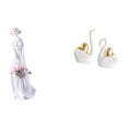 thumbnail image 1 of Figura de de una dama cisne, estatua moderna nórdica, adorno de mesa, artesanía artística, decoración para parejas, ideal para estante, arma, 1 of 8