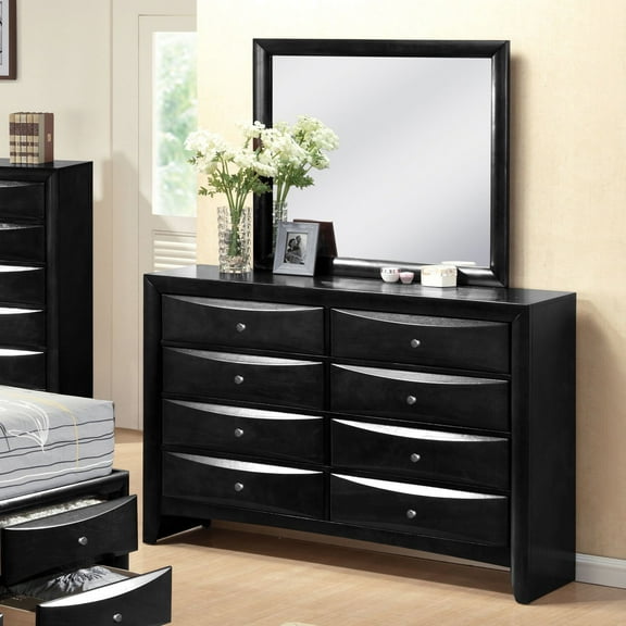 Acme Ireland Rectangular Wood 8-Drawer Storage Dresser in Black