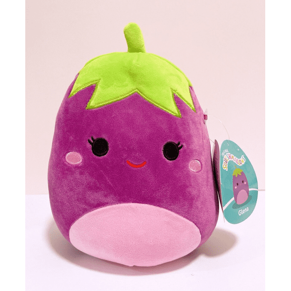 Squishmallows Veggie Squad 8" Glena the Purple Eggplant Plush Doll Toy
