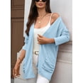 thumbnail image 3 of jinghuiyue Womens Lightweight Cardigans Casual Open Front Long Sleeve Knit Long Cardigan Sweaters with Pockets L, 3 of 7