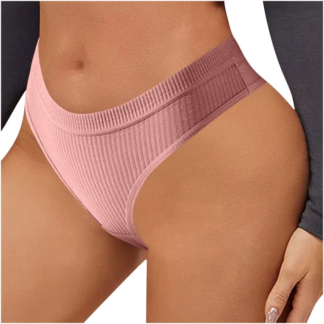 HongQid Underwear for Women Low Rise Ribbed Hipster Breathable Soft Womens Bikini Panties Cheeky