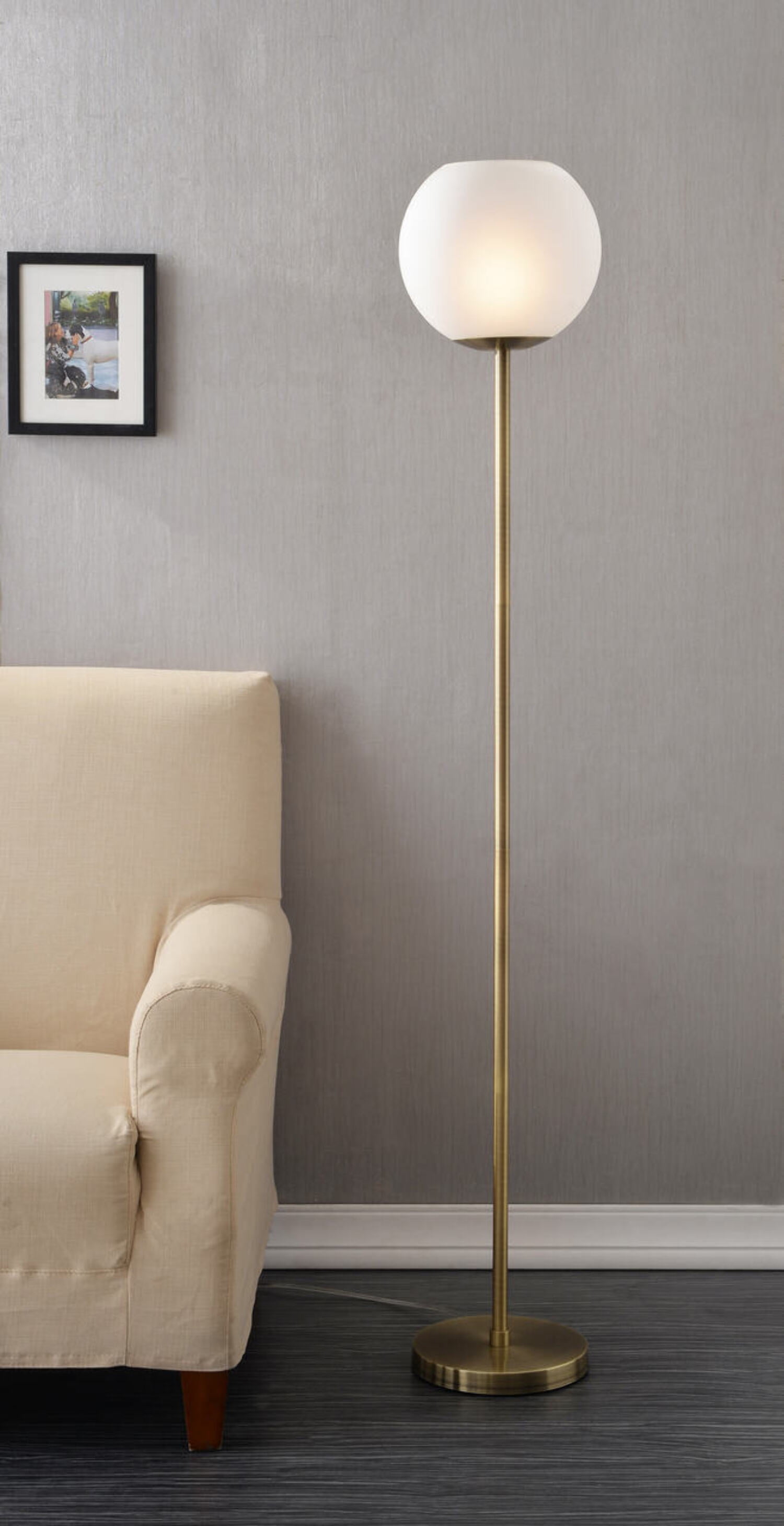 Francais Floor Lamp with Brass Finish