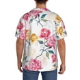 thumbnail image 3 of Uemuo Colorful Flowers Pattern Cotton Linen Short Sleeve Shirts,Casual Lightweight Button Down Shirts,Vacation Beach Summer Tops-Large, 3 of 7