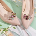 thumbnail image 4 of 1 Pair Butterfly Rhinestone Shoe Clips Colorful Shoe Buckles Detachable Crystal Shoe Clips Shoes Jewelry Decoration for Wedding Party Prom Shoe Accessories Women, 4 of 7