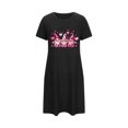 thumbnail image 5 of Women Nightgowns, Soft Comfy Lightweight Short Sleeves Sleepdress Comfy Ladies Heart Printed Nightdress Gowns for Women Sleepwear Dress Black L, 5 of 5