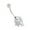 White, variant on 14K Natural Diamond Body Jewelry Dolphin Belly Button Ring (Yellow Gold)