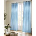 thumbnail image 5 of Blue Sheer Curtains 84 Inch Length 2 Panels Set for Living Room/Bedroom, Modern Abstract Art Ombre Striped Kitchen Curtains with Grommet Semi-Sheer Curtains Drapes Voile Window Treatments 42"x84"x2, 5 of 7