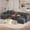 Grey, variant on Noelse 75'' Love Seat with Movable Ottoman for Small Space Soft Corduroy Couch Sofa with 2 Pillows 2 Seater Modular Sectional Sofa for Living Room Bedroom and Apartment, Beige