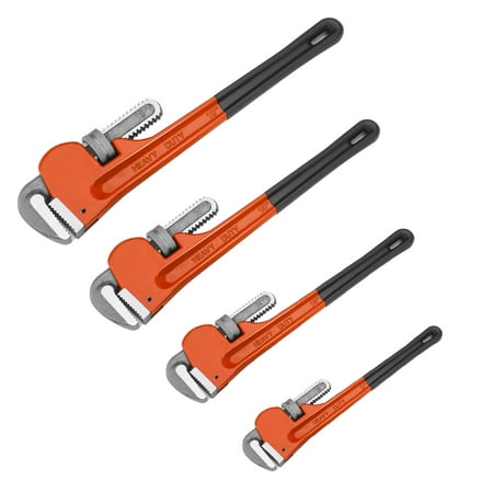Goplus Adjustable Heavy Duty Pipe Wrench Set 4pcs 8'' 10'' 14'' 18'' Monkey Heat