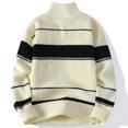 thumbnail image 6 of Hinvhai Mens Sweaters Casual Waffle Pullover Sweater Button Crewneck Textured Knit Henley Sweaters White 10(XL), 6 of 9