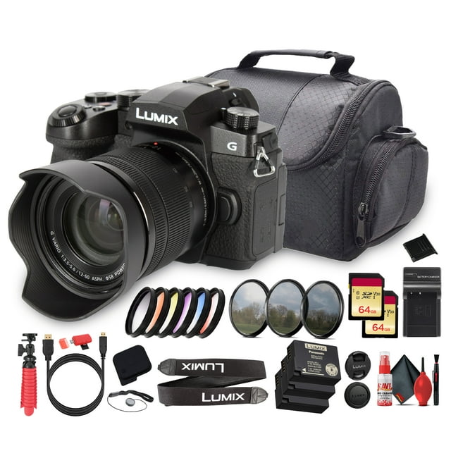 Panasonic Lumix G97 Mirrorless Camera + 12–60mm Lens | 20.3MP MFT Sensor | 4K Video (DC-G97MK) + 2 x 64GB Memory Card + Photo Software + More