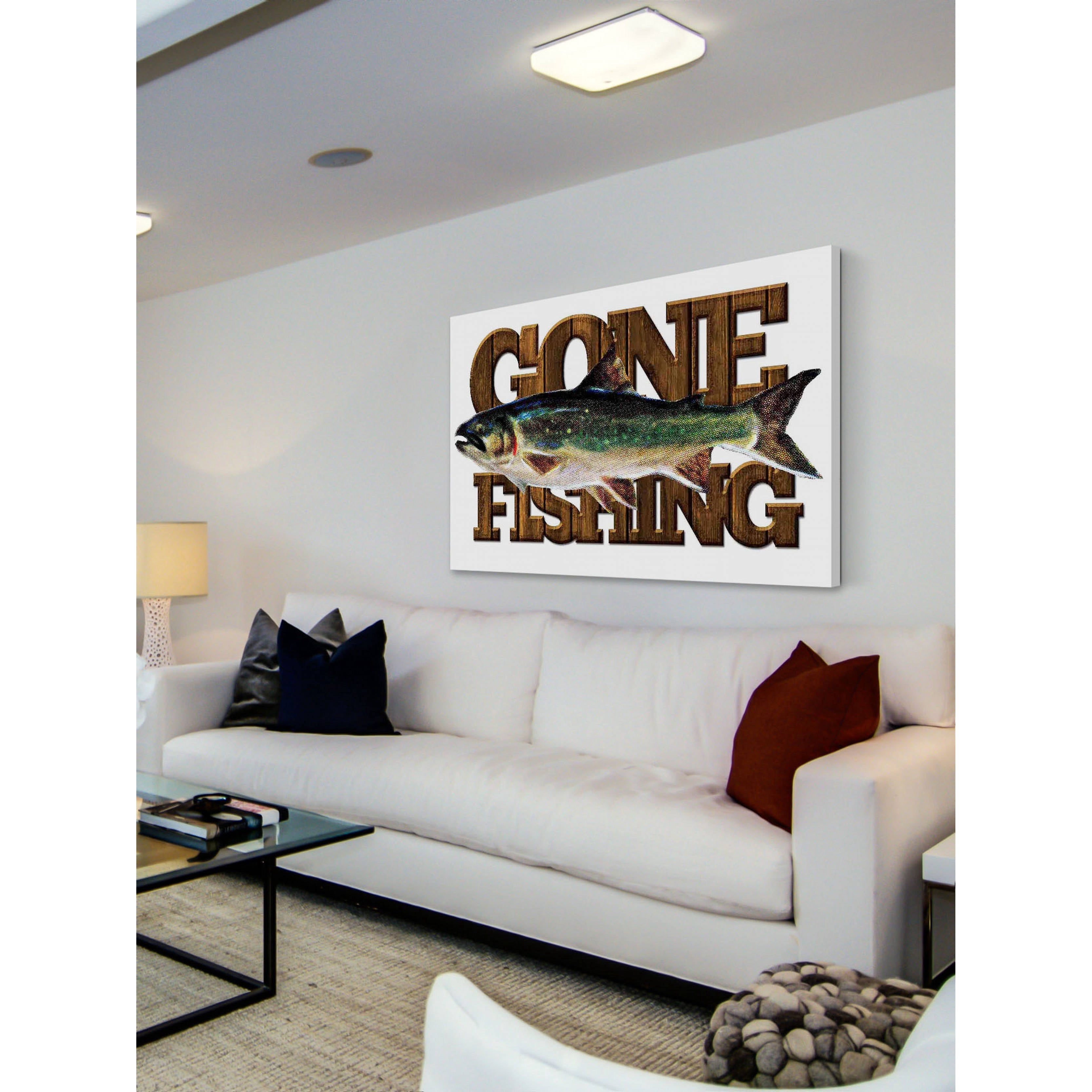 Marmont Hill Inc Marmont Hill - "Gone Fishing" by Saturday Evening Post Painting Print on Canvas - Multi-color