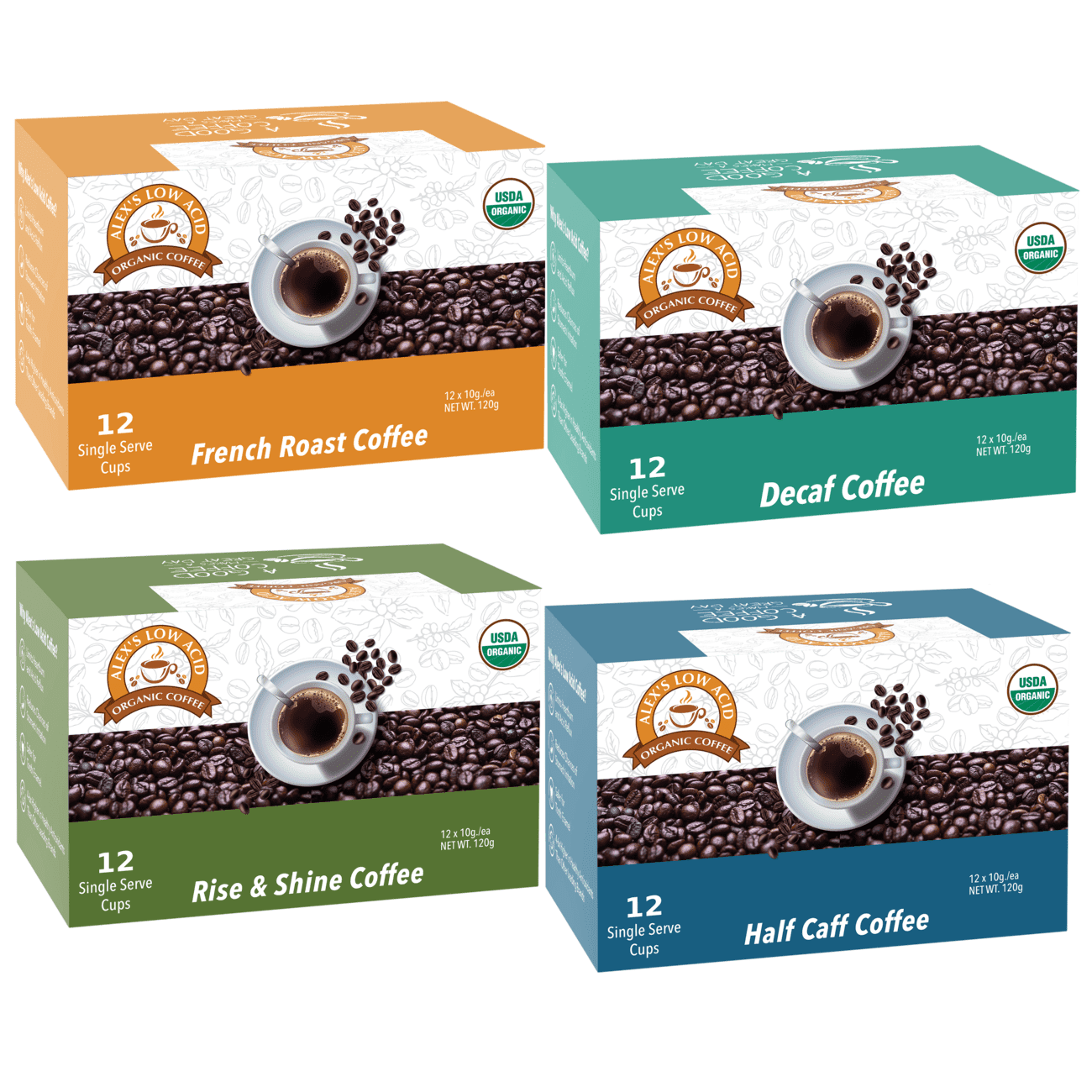 Alexs Low Acid Organic Coffee Ultimate K-Cup Variety Bahrain | Ubuy