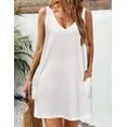 thumbnail image 4 of Women's Casual Sundress with Pockets Summer Boho Beach Dress Floral T-Shirts Dress V Neck Loose Tank Dresses, 4 of 9
