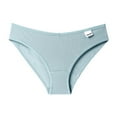 thumbnail image 2 of FUNUONY 3 Pack Cotton Underwear for Women Cute Low Rise Ribbed Bikini Breathable Womens Cheeky Panties Invisibles Seamless Panties Briefs Bikini Pcs 3 Women's Underwear Blue L, 2 of 5