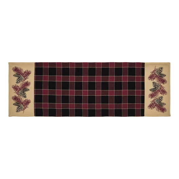 VHC Brands Connell Seasonal Farmhouse Decor Fall Pinecone Dining Kitchen Table Runner 12x36