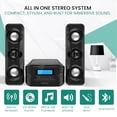 thumbnail image 2 of Philco Stereo Shelf Systems Sistema compacto de estantería para CD con radio estéreo FM digital, tecnología inalámbrica Bluetooth y control remoto en negro | Pantalla LCD | Compatible con puerto MP3 y, 2 of 5