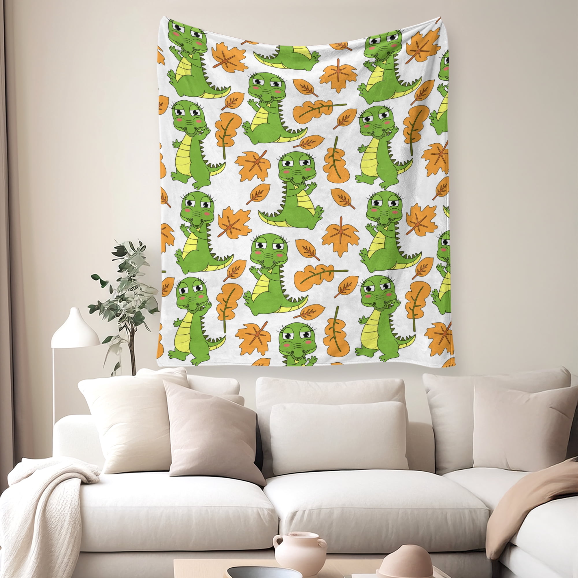 Flannel Fleece Twin Blanket, Soft Large Twin Blanket, Lightweight Cozy Plush Twin Blanket Fit Sofa Bed, 60"x80", Dinosaur