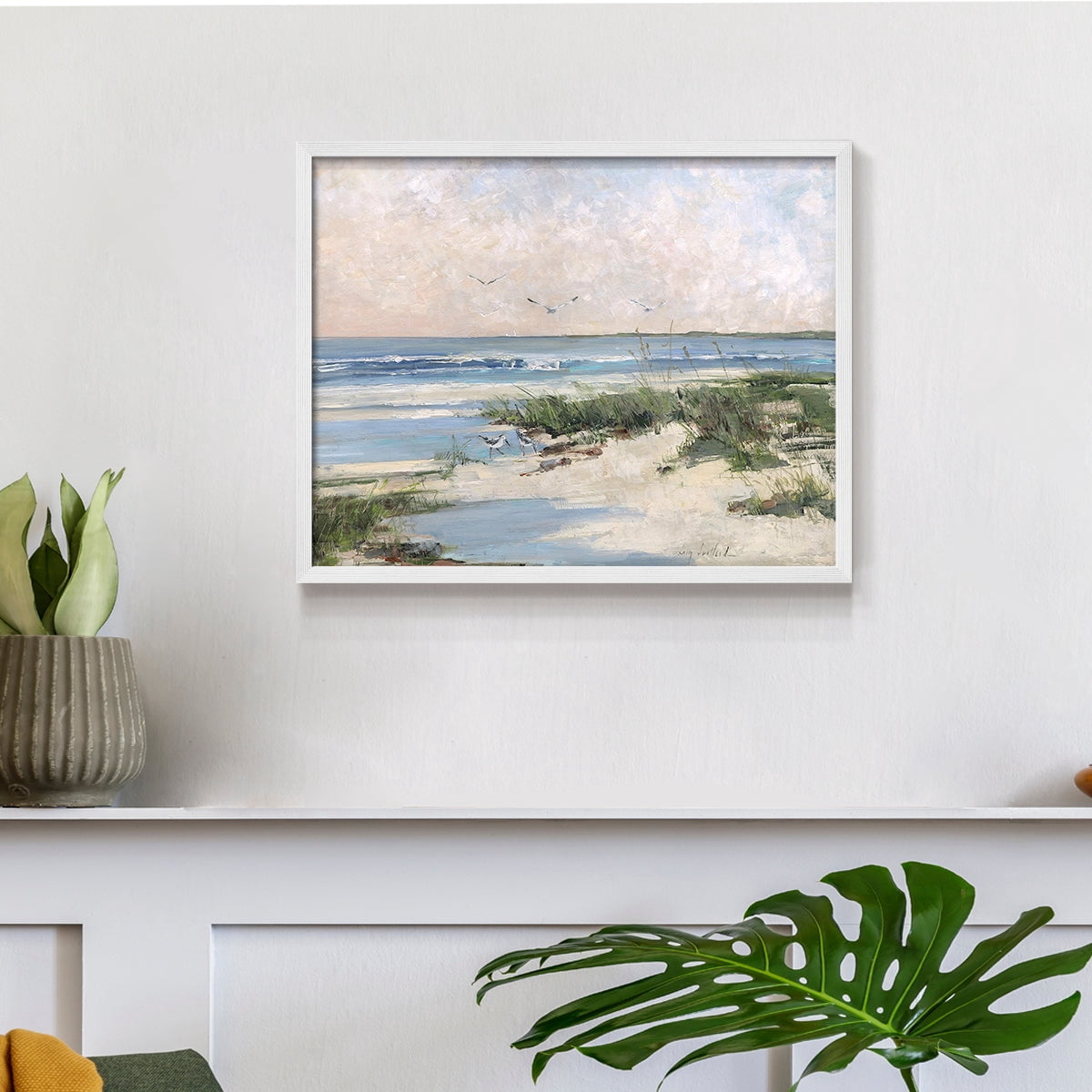Soft Morning Sea by Sally Swatland - Restickable Framed Giclée Print