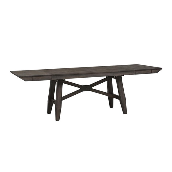 Double Bridge Dark Brown 6 Piece Trestle Table Set