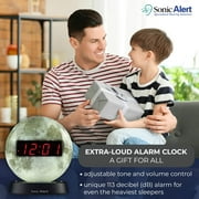 Sonic Alert - Sonic Glow Moonlight Loud Alarm Clock with Recordable Alarm and Digital Display - Moon Light