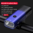 thumbnail image 1 of Luz de bicicleta ROCKBROS a prueba de lluvia tipo C carga LED 2000mAh MTB lámpara frontal faro aluminio ultraligero linterna luz de bicicleta Tan Jianjun unisex, 1 of 2