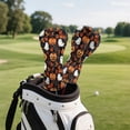 thumbnail image 4 of Uorisanigo Golf Headcovers 3PCS Halloween Ghost Pumpkin Golf Club Head Covers Set Premium Leather Waterproof Driver Fairway(FW) Wood Hybrid(UT) for Extra Club Protection, 4 of 7