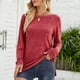 thumbnail image 4 of Moda mujer Casual sólido redondo manga larga suelta camiseta otoño blusa pulóver bolsillos Tops Pompotops  FGAJ4007, 4 of 8
