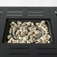 thumbnail image 6 of 34-Inch Steel Outdoor Gas Fire Pit Table with Lava Rocks - 50,000 BTU Patio Heater for Deck, Garden, All-Weather 2-in-1 Fire Pit and Coffee Table (Black), 6 of 7