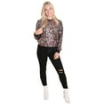 thumbnail image 4 of Women's Glitter Sequin Sweatshirt Long Sleeve Pullover Tops with Ribbed Cuffs, 4 of 5