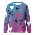 thumbnail image 4 of Valentine's Day Long Sleeve Shirts for Women Trendy Sequin Heart Print Crew Neck Casual Sweatshirts Casual Tunic Tops(Pink,M), 4 of 4