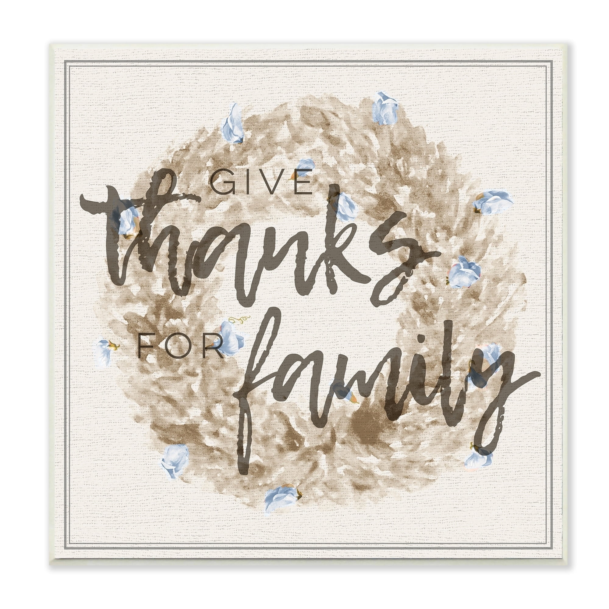 Stupell Give Thanks For Family Wreath Wall Plaque Art