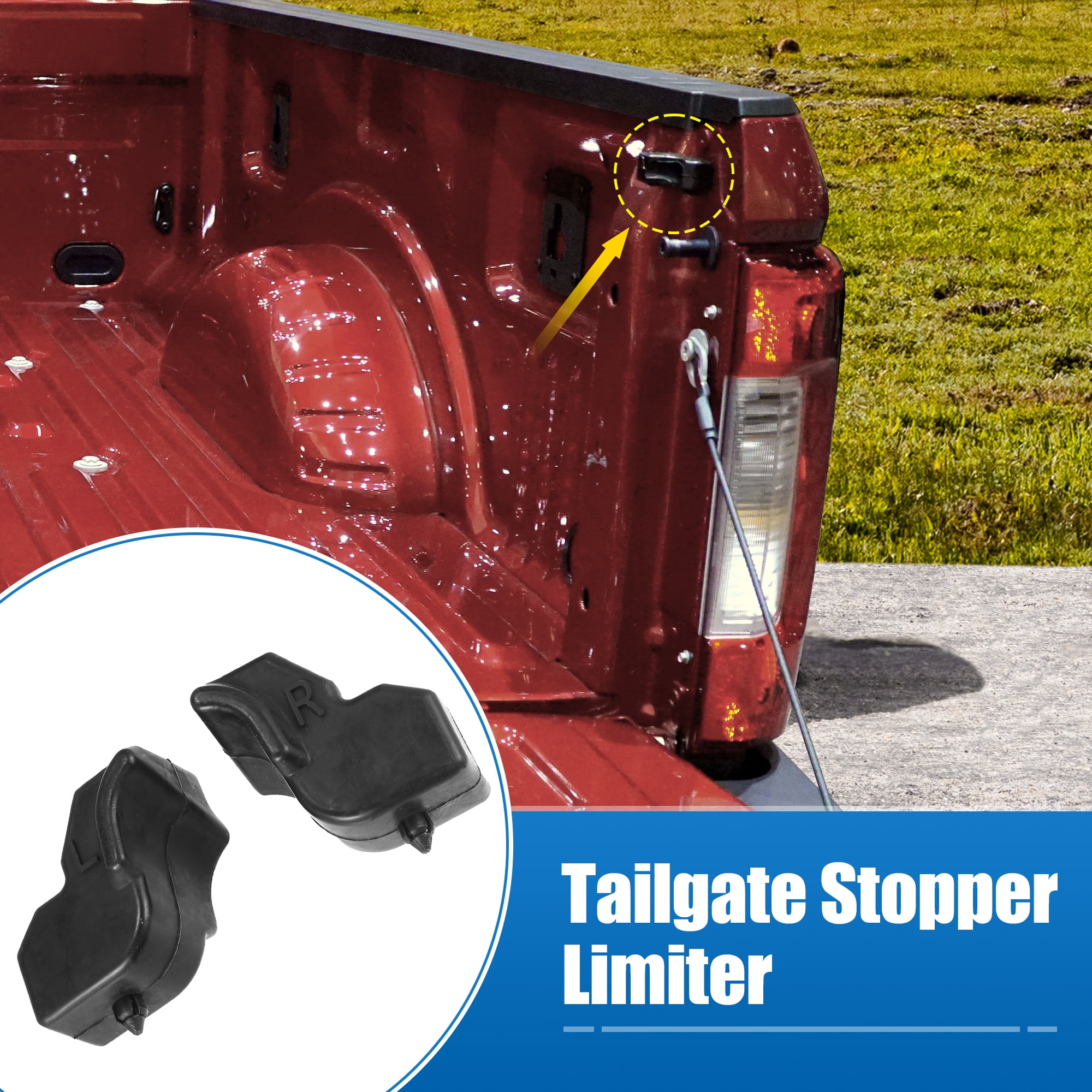 Unique Bargains Left Right Side Black Tailgate Bumpers for Ford F-150 2015-2023