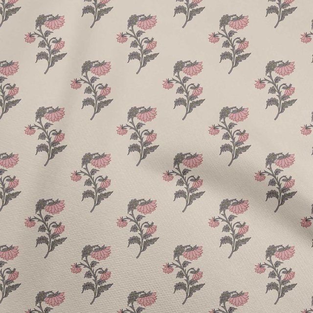 oneOone Cotton Flex Dusty Pink Fabric Florals Sewing Material Print Fabric By The Yard 40 Inch Wide